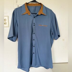 Fashion Nova / LG - MED / Men’s Blue Short Sleeve Shirt *Skinny Fit*